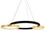 2_Deux Lunes 29" Wide Sun Gold and Black LED Chandelier more views