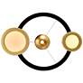 3_Deux Lunes 29" Wide Sun Gold and Black LED Chandelier more views