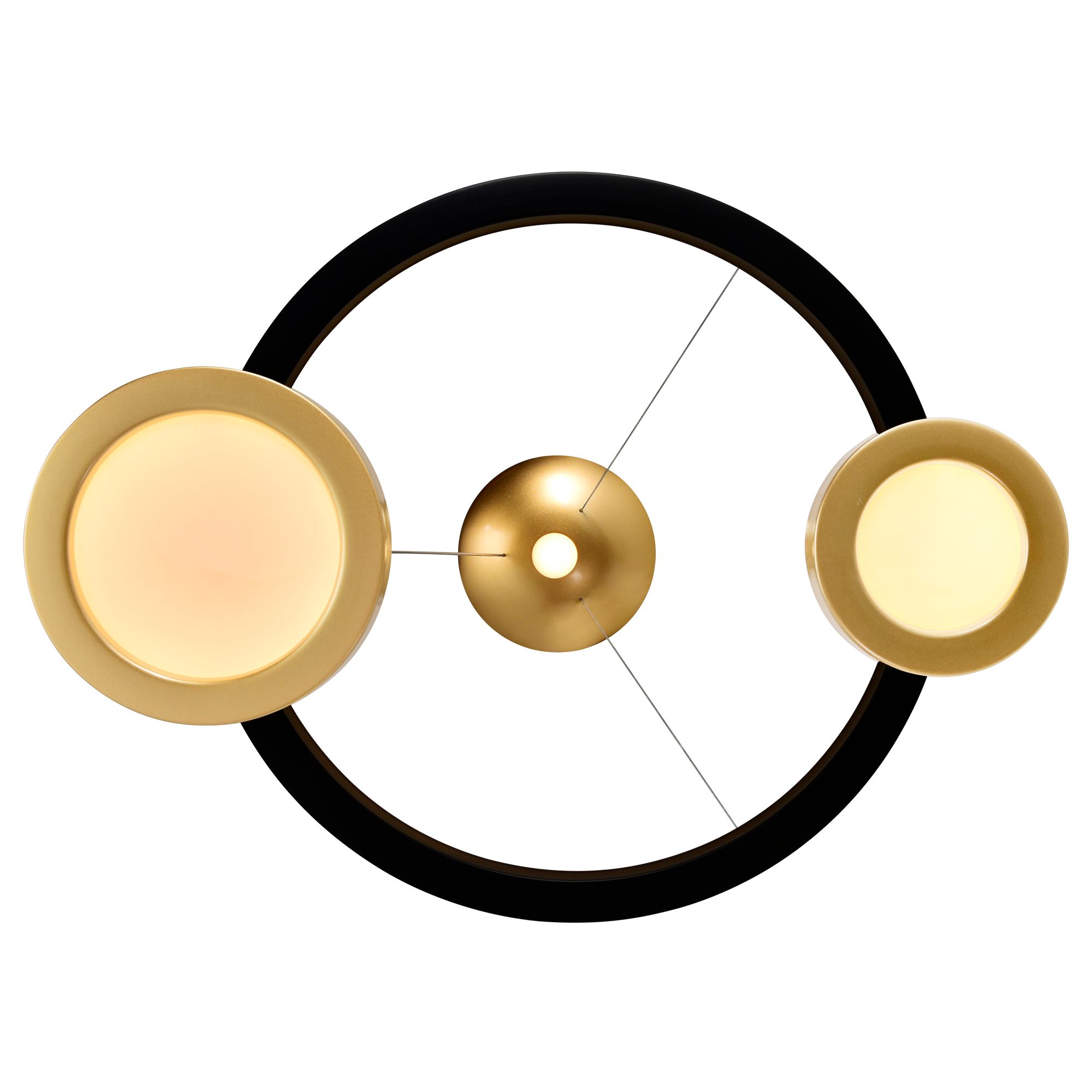 Image 3 Deux Lunes Integrated LED 29in Sun Gold & Black Chandelier more views