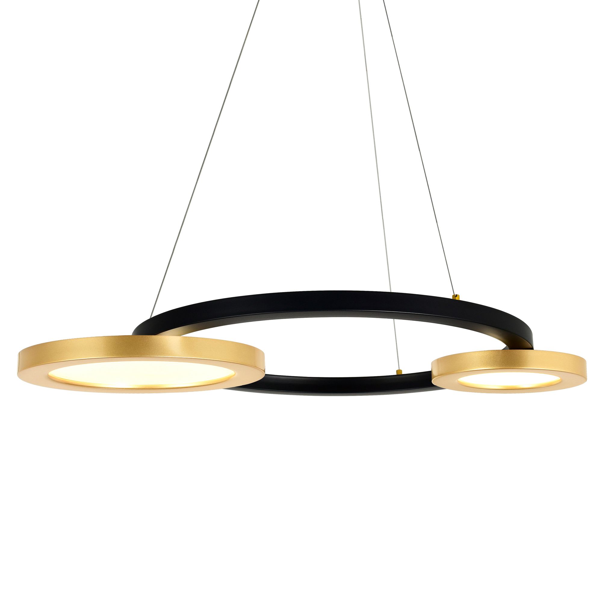 Image 2 Deux Lunes Integrated LED 37in Sun Gold & Black Chandelier more views