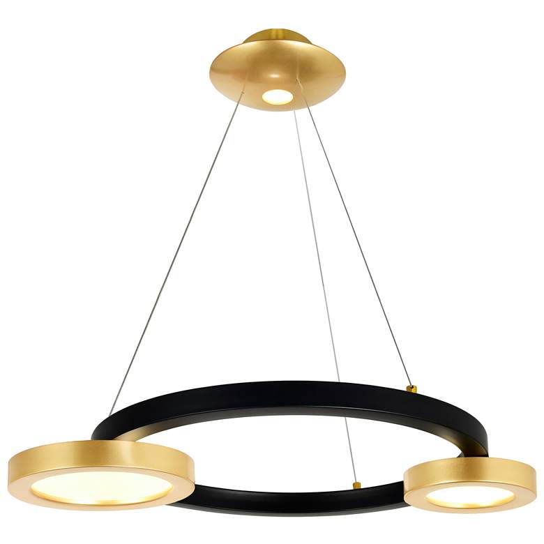 Image 1 Deux Lunes LED Chandelier With Sun Gold & Black Finish