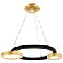 Deux Lunes LED Chandelier With Sun Gold & Black Finish