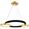 Deux Lunes LED Chandelier With Sun Gold & Black Finish