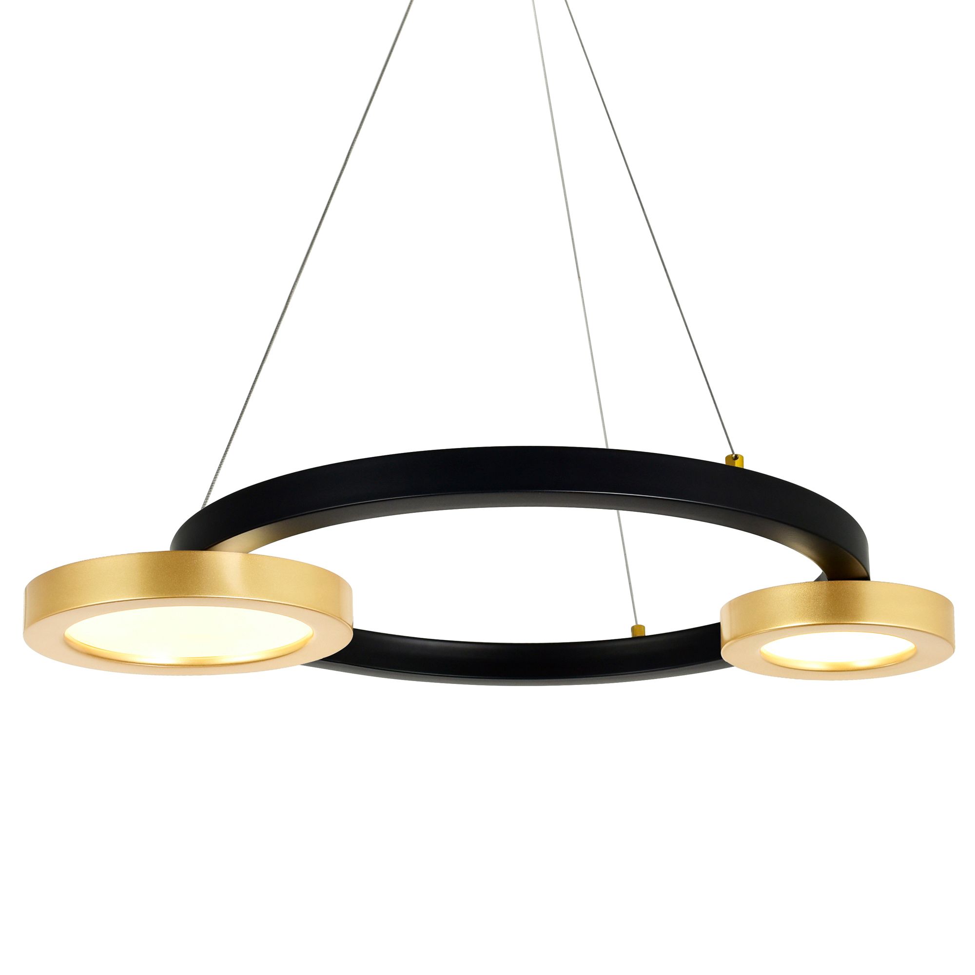 Image 2 Deux Lunes LED Chandelier With Sun Gold & Black Finish more views