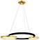 Deux Lunes LED Chandelier With Sun Gold & Black Finish