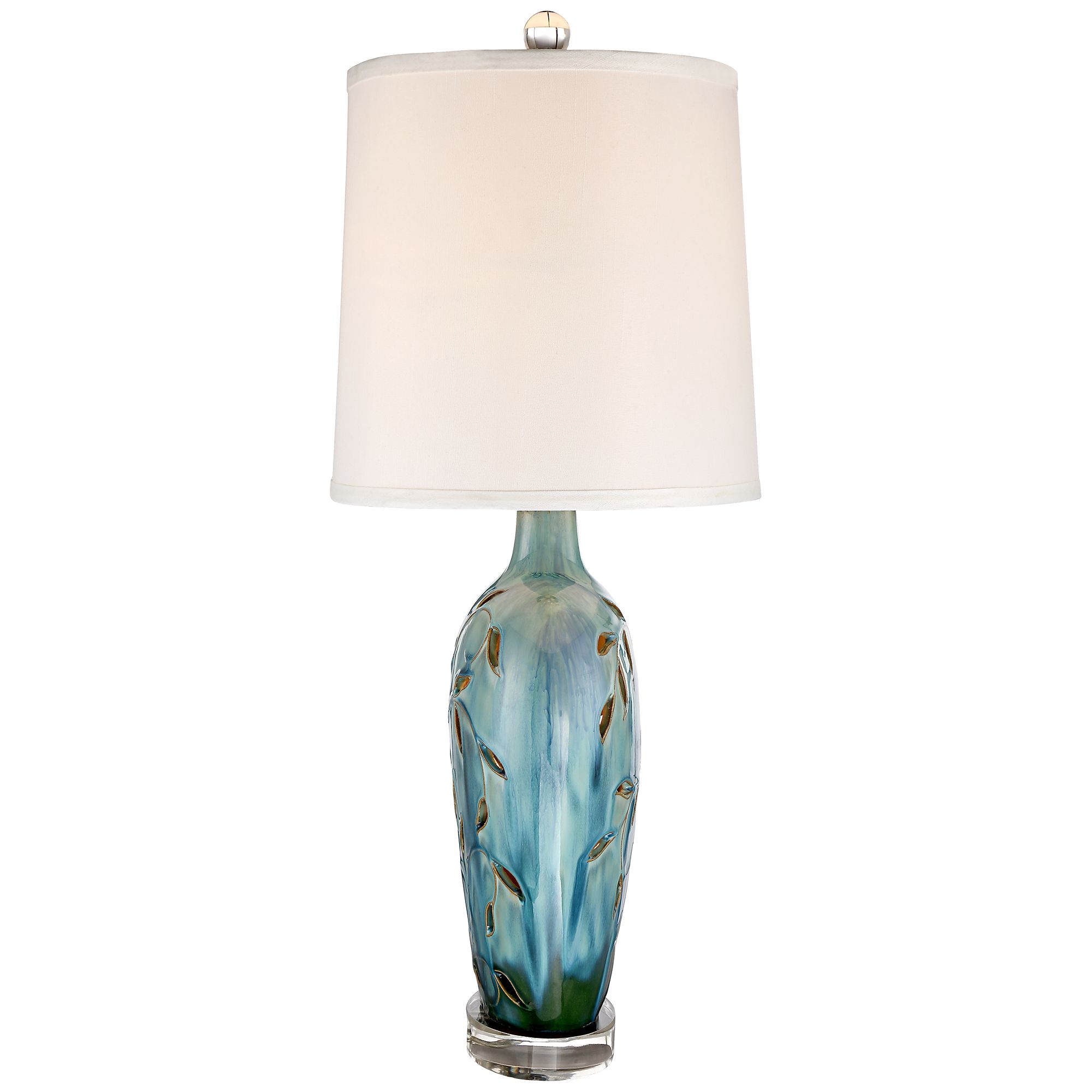 devan vines blue ceramic table lamp with night light