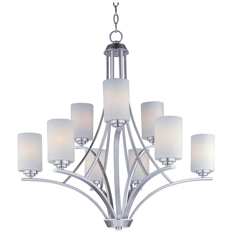 Image 1 Deven 9-Light 32" Wide Satin Nickel Chandelier