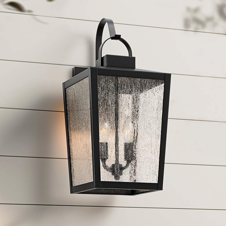 Image 1 Devens 21 3/4" High Powder-Coated Black Outdoor Wall Light