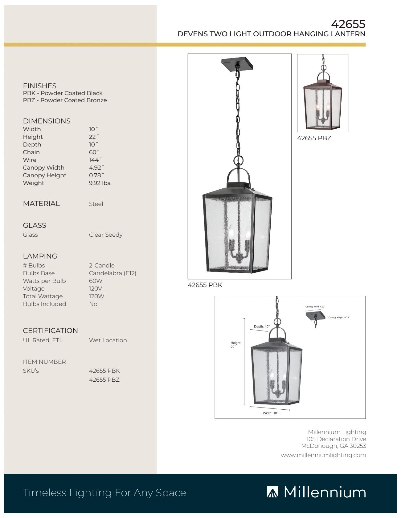 Image 6 Devens 22" High Powder-Coated Bronze Outdoor Hanging Light more views