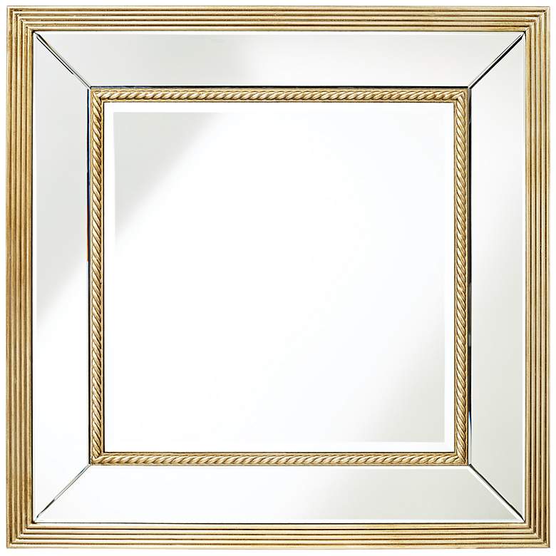 Image 1 Deveso Champagne Braided 33 1/2 inch Square Wall Mirror