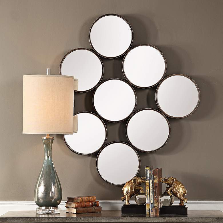 Image 1 Devet Burnished Bronze 35 1/2" x 35 1/2" Wall Mirror
