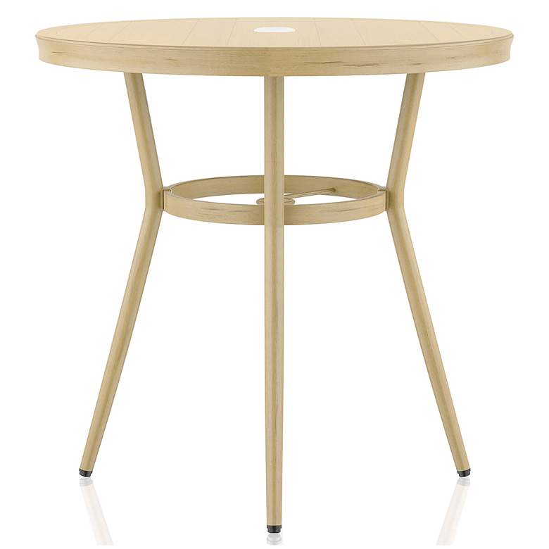 Image 5 Devey 31 1/2 inchW Natural Tone Outdoor Round Dining Table more views