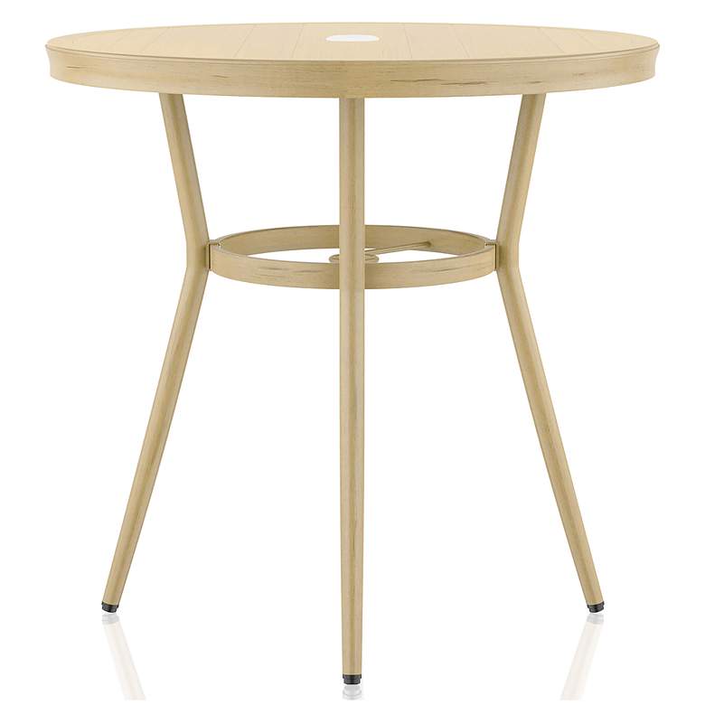 Image 5 Devey 31 1/2"W Natural Tone Outdoor Round Dining Table more views