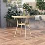 Devey 31 1/2"W Natural Tone Outdoor Round Dining Table