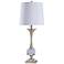 Devi Table Lamp - Crystal and Polished Nickle Body - White Shade