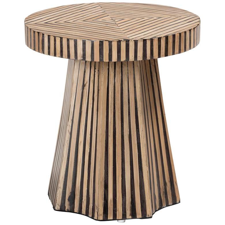Image 2 Devika 15 3/4" Wide Natural and Dark Brown Bamboo End Table