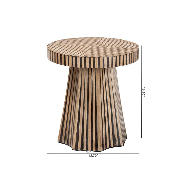 Image 6 Devika 15 3/4" Wide Natural and Dark Brown Bamboo End Table more views