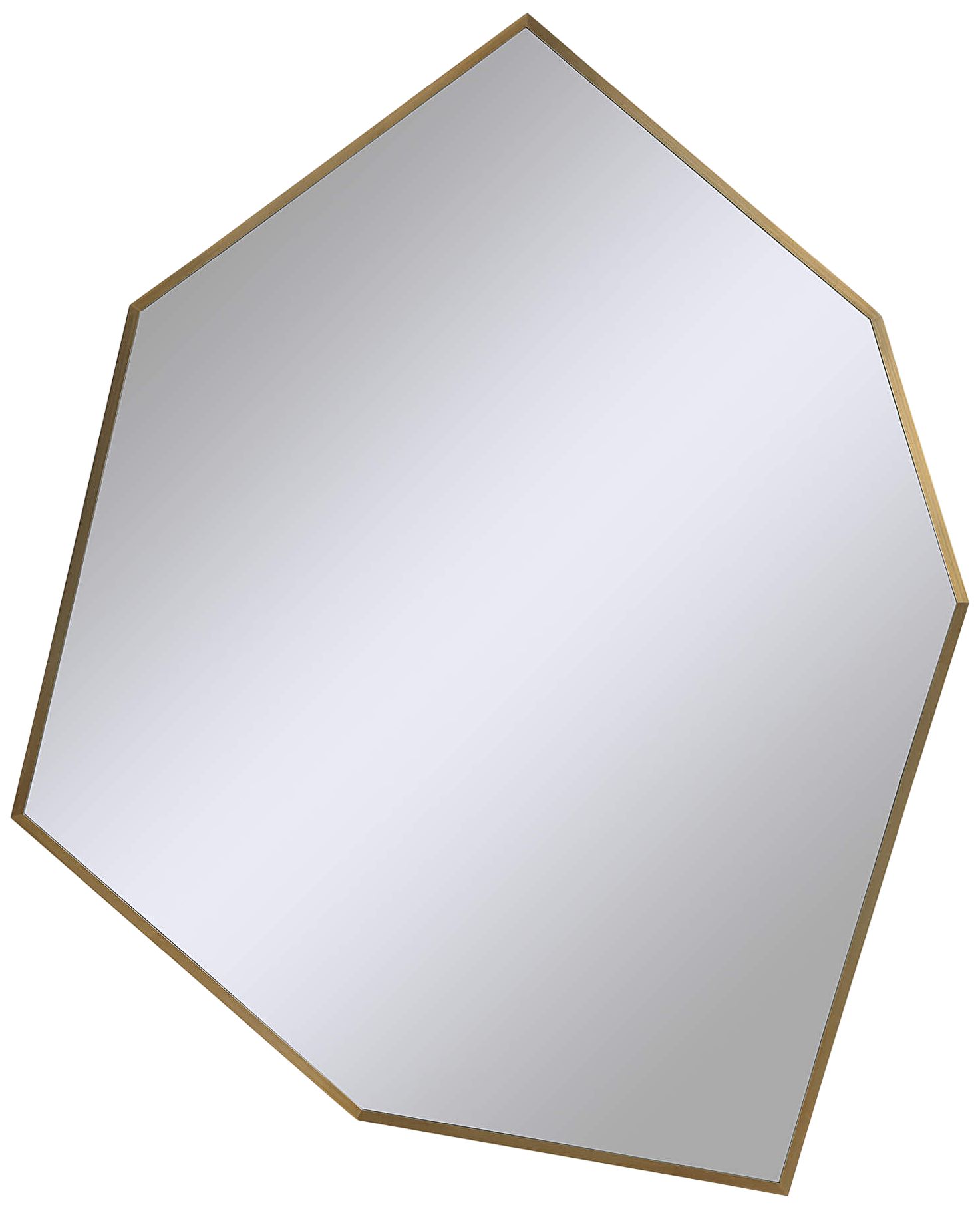 Devika Plated Satin Brass 31" X 41" Geometric Wall Mirror 0818A