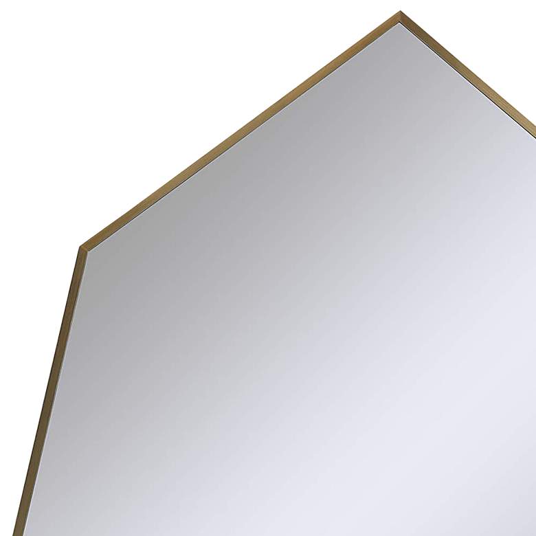 Image 2 Devika Plated Satin Brass 31 inch X 41 inch Geometric Wall Mirror more views