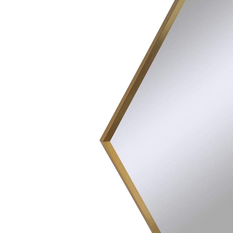 Image 3 Devika Plated Satin Brass 31" X 41" Geometric Wall Mirror more views