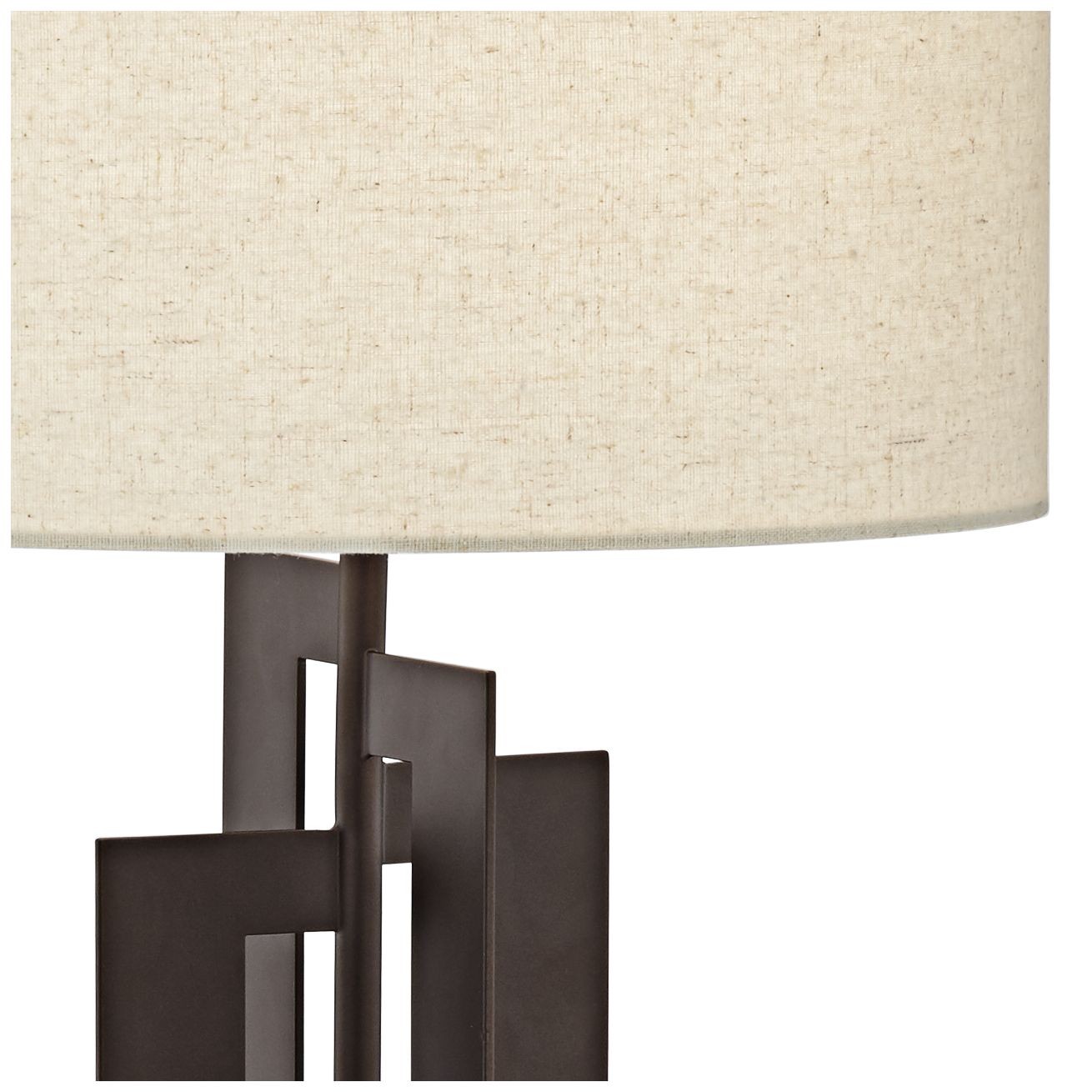 Image 2 Deville 25" Bronze and Clear Geometric Metal Table Lamp more views