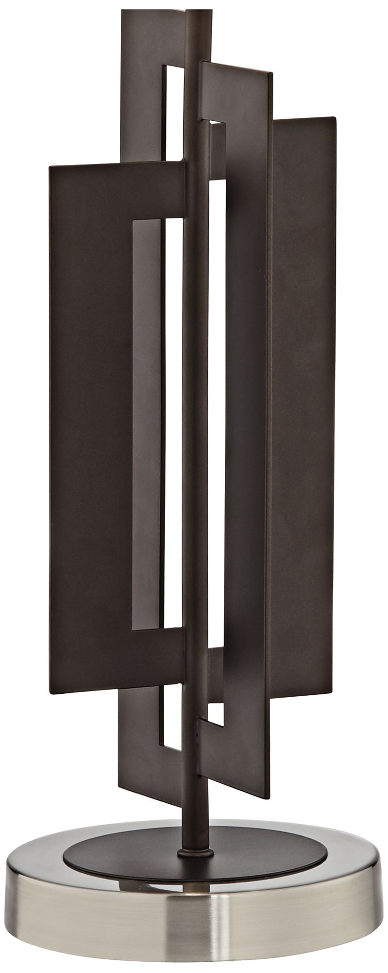 Image 3 Deville 25" Bronze and Clear Geometric Metal Table Lamp more views