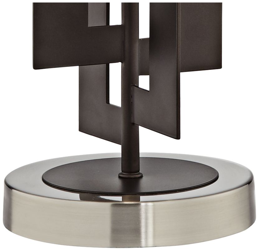 Image 4 Deville 25" Bronze and Clear Geometric Metal Table Lamp more views