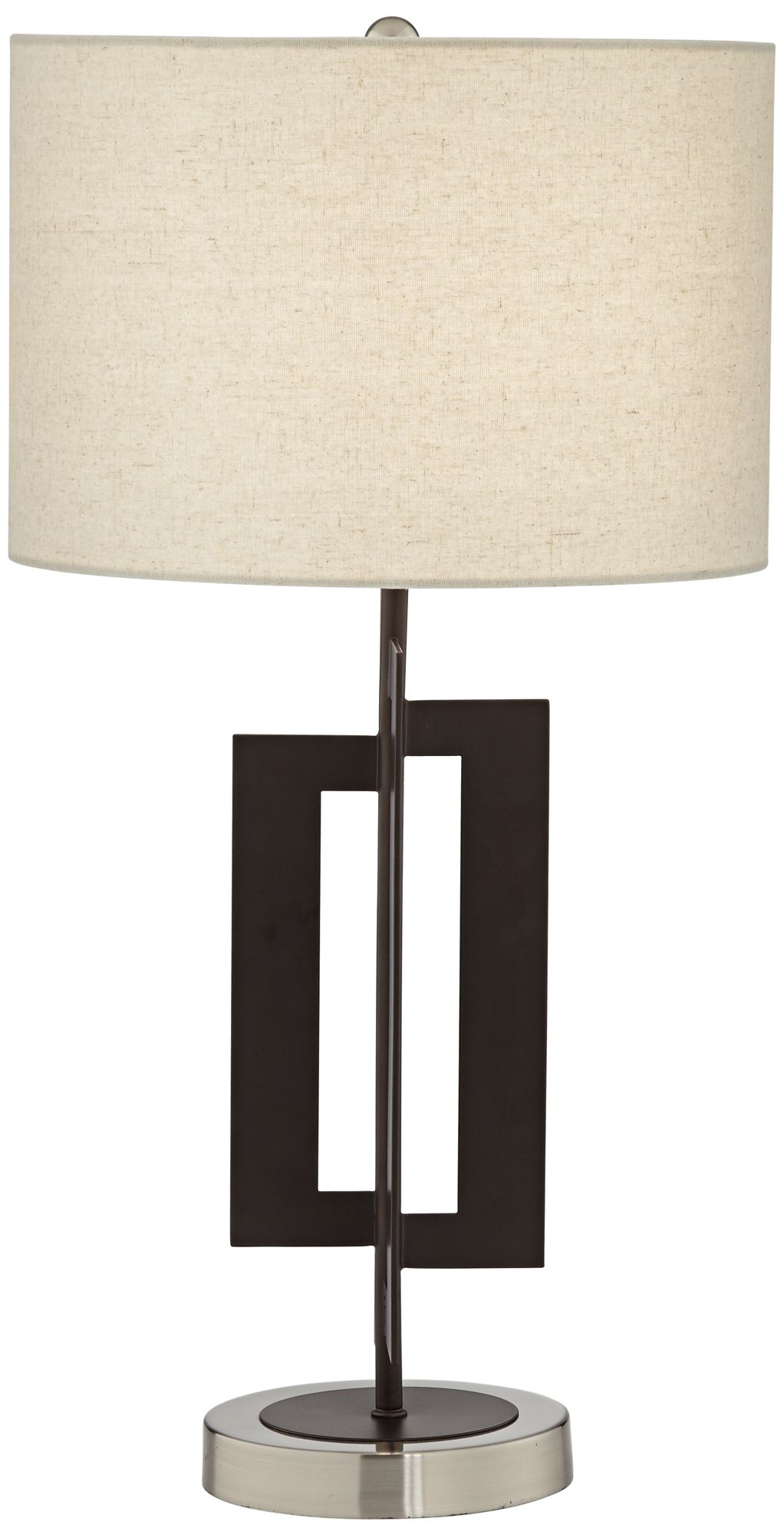 Image 5 Deville 25" Bronze and Clear Geometric Metal Table Lamp more views