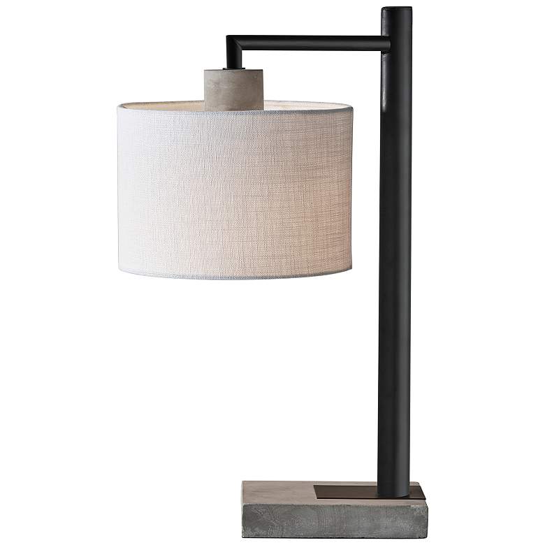 Image 4 Devin Black Metal and Gray Cement Table Lamp more views