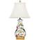 Devin Multi-Color Porcelain Square Gourd Accent Table Lamp
