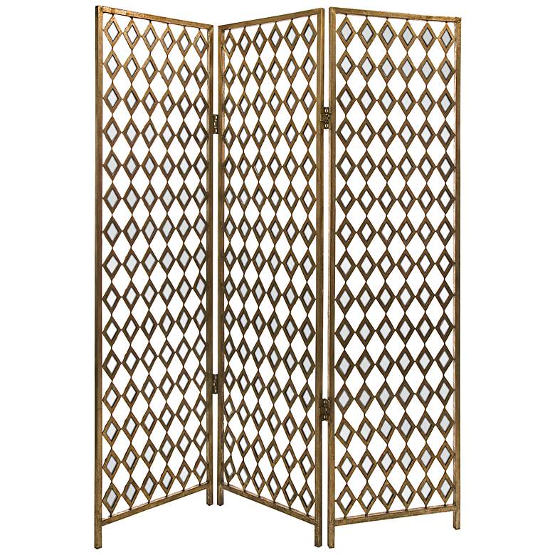 Devina Gold and Mirror Triple Wall Screen