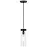 2_Devoe 5 1/4" Wide Black Mini Pendant with Clear Glass