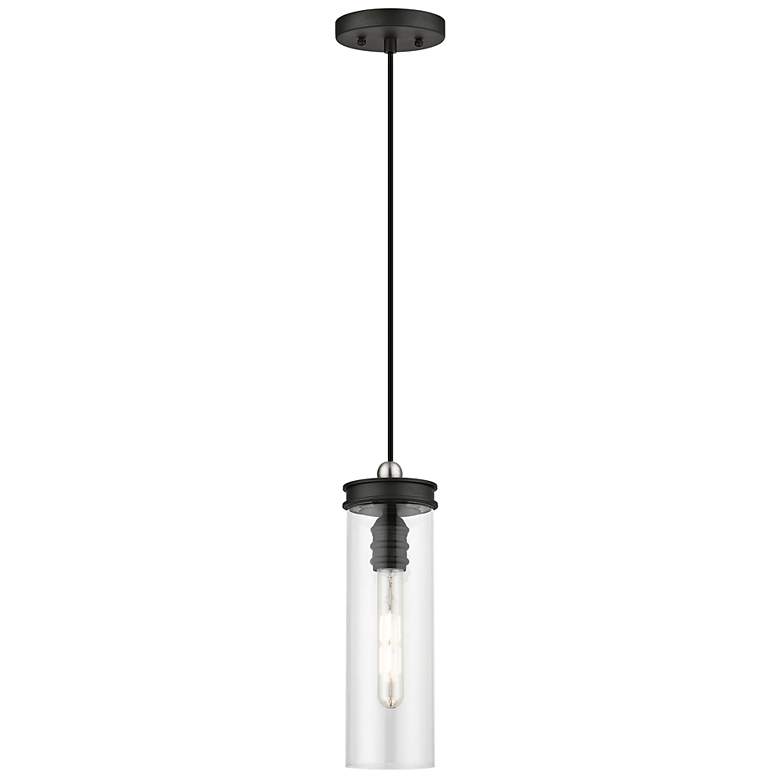 Image 4 Devoe 5 1/4" Wide Black Mini Pendant with Clear Glass more views