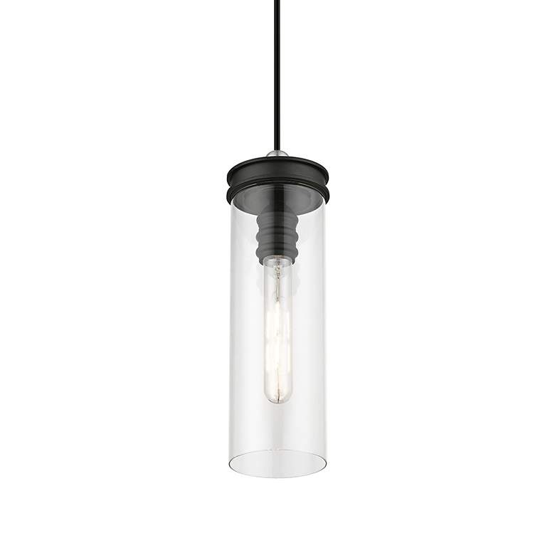 Image 6 Devoe 5 1/4" Wide Black Mini Pendant with Clear Glass more views