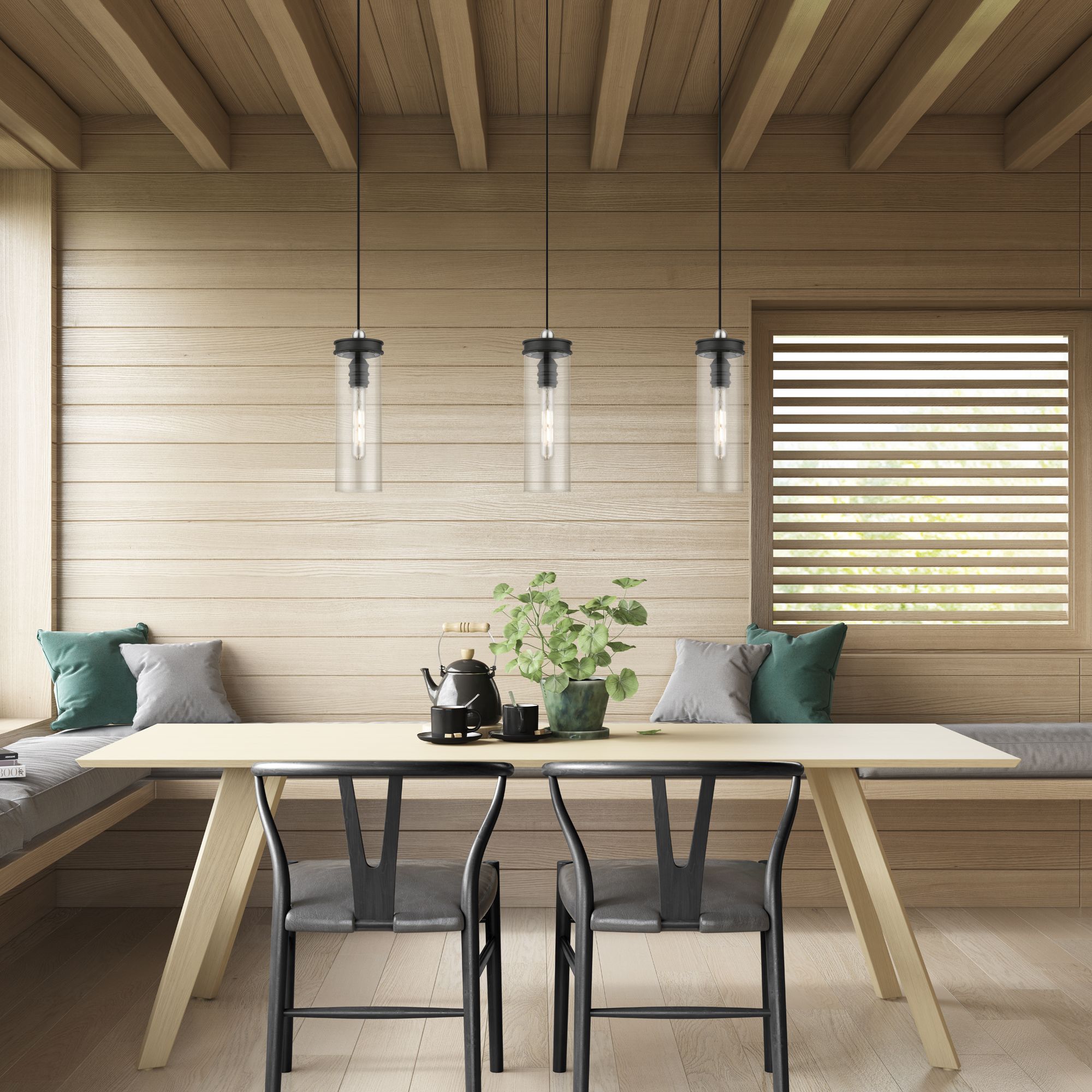 Devoe 5 1/4" Wide Black Mini Pendant with Clear Glass