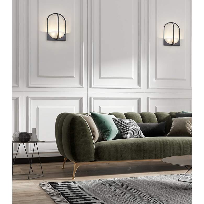 Image 3 Devon 18" High Matte Black Wall Sconce more views