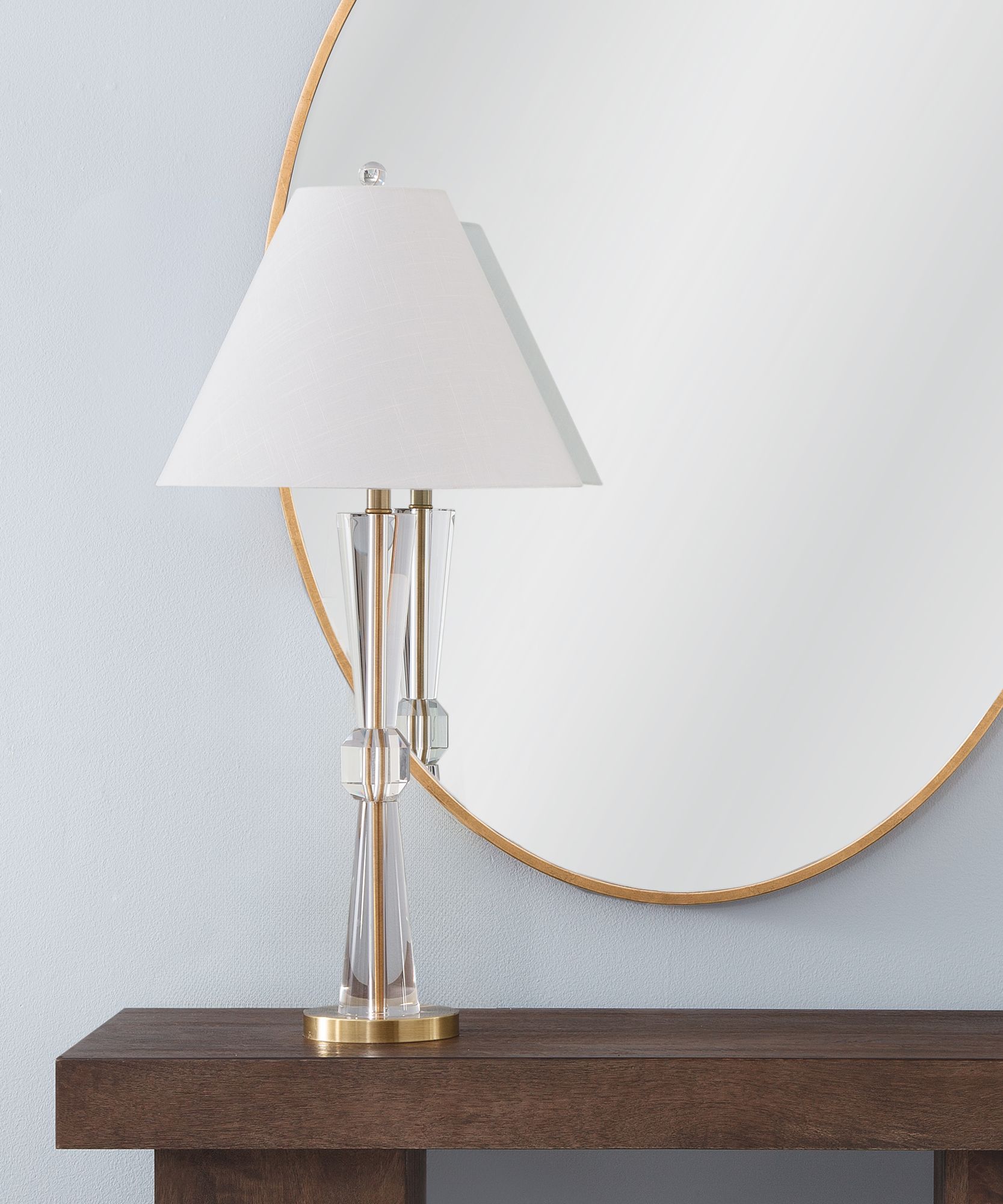 Image 3 Devon 35" High Clear And Brushed Gold Table Lamp more views
