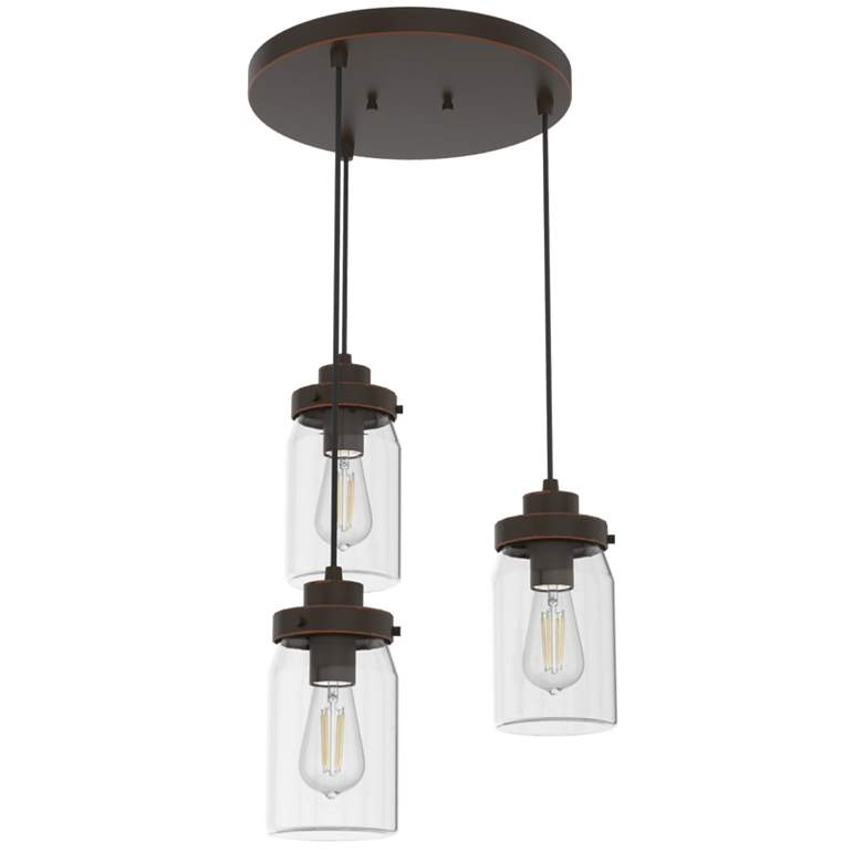 Image 1 Devon Park 14 1/2" Wide Onyx Bengal Multi-Light Pendant