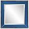 Devon Stainless Steel and Blue 24" Square Wall Mirror
