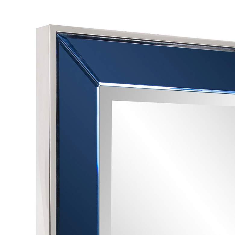 Image 7 Devon Stainless Steel and Blue 24" Square Wall Mirror more views