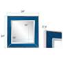 Devon Stainless Steel and Blue 24" Square Wall Mirror