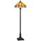 Devon Tiffany Stained Glass Floor Lamp with Square Base