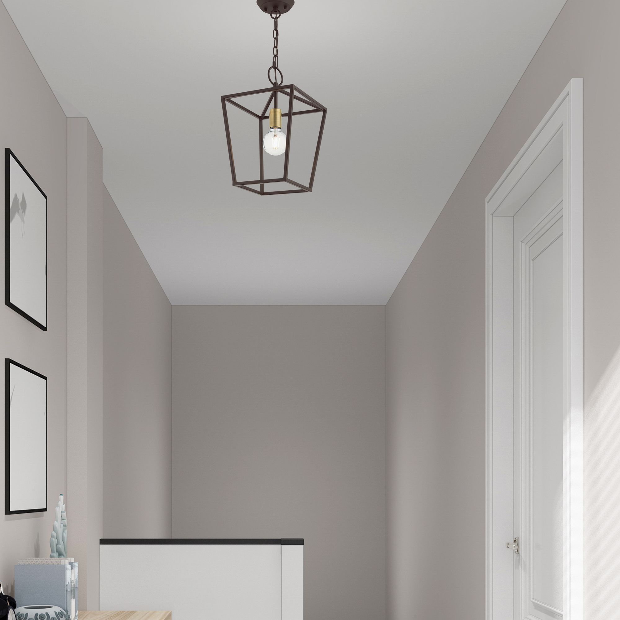 Devone 1 Light Bronze Convertible Lantern