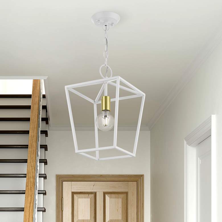 Image 1 Devone 1 Light White Convertible Lantern