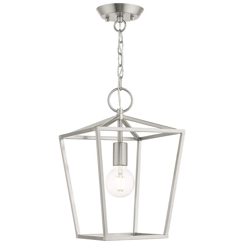 Image 2 Devone 10" Wide Brushed Nickel Geometric Mini Pendant