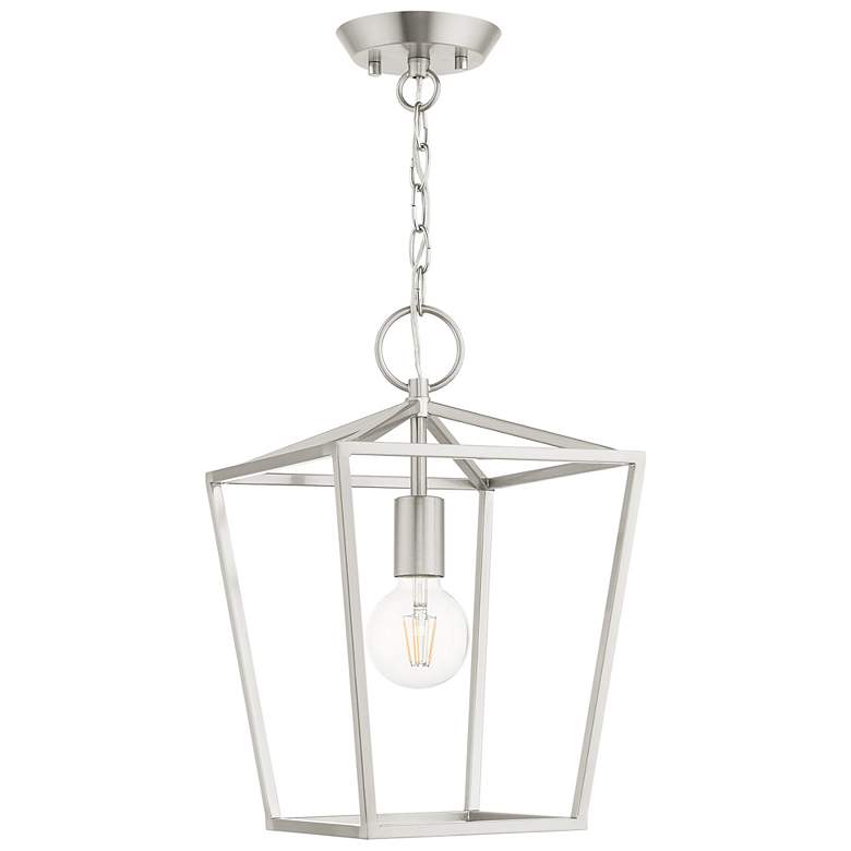 Image 3 Devone 10" Wide Brushed Nickel Geometric Mini Pendant more views