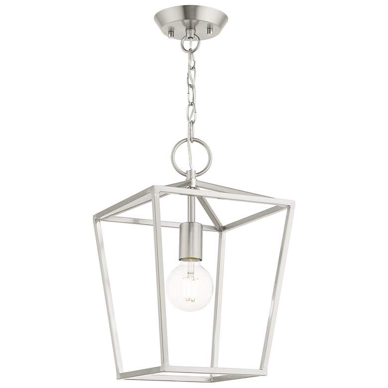 Image 5 Devone 10" Wide Brushed Nickel Geometric Mini Pendant more views