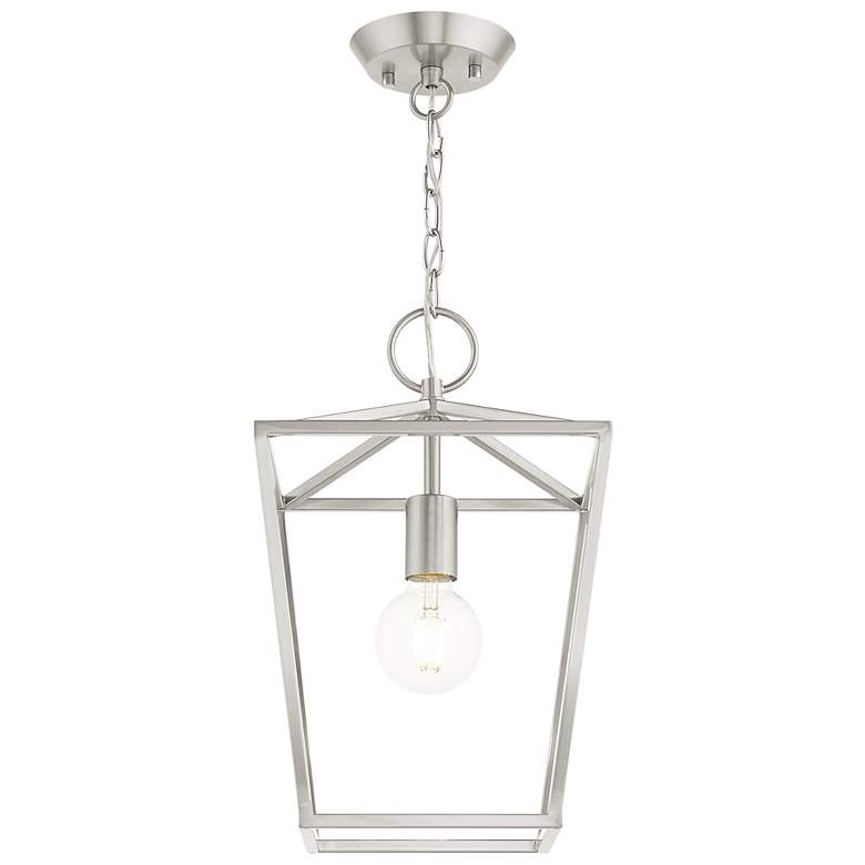 Image 6 Devone 10" Wide Brushed Nickel Geometric Mini Pendant more views