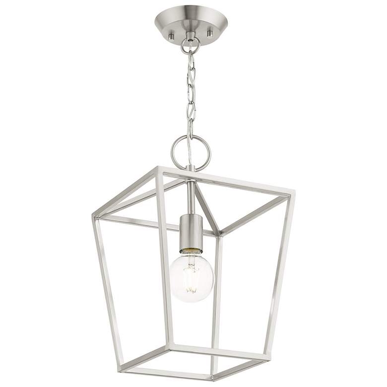 Image 7 Devone 10" Wide Brushed Nickel Geometric Mini Pendant more views