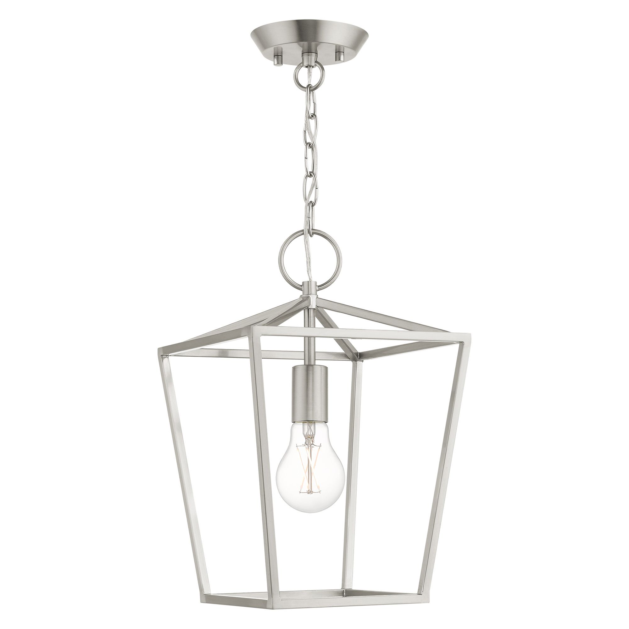 Devone 10" Wide Brushed Nickel Geometric Mini Pendant